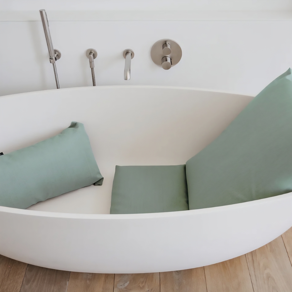 BADESOFA 3-Pc Luxury Bath Set |Medium Back Pillow/Seat/Foot NEW Green